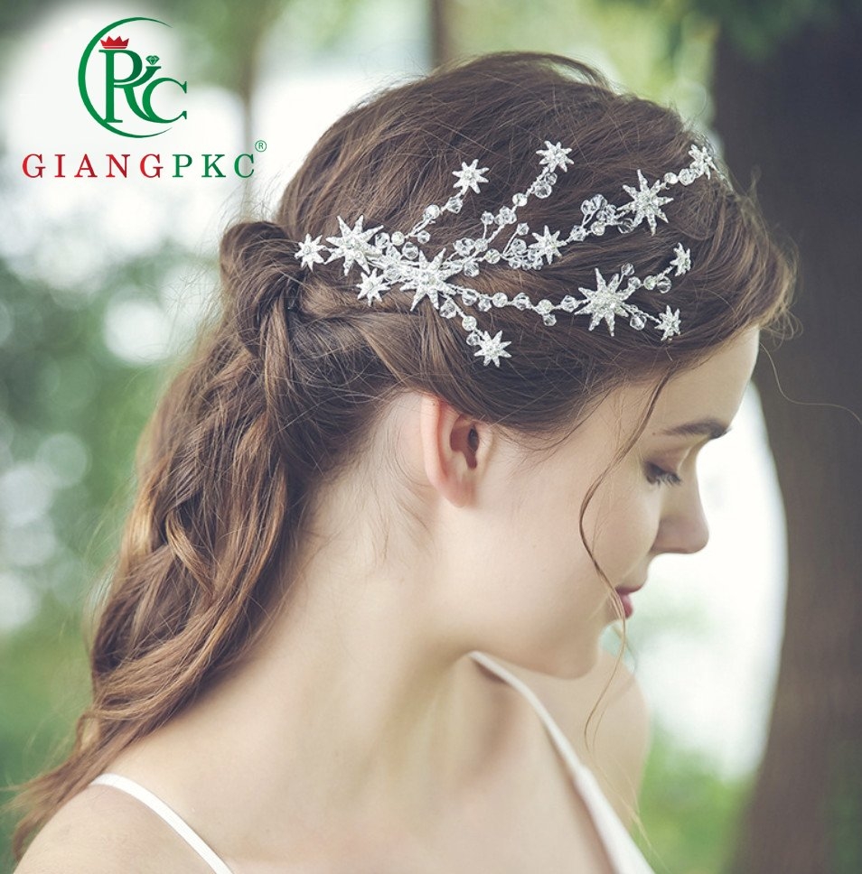 Cài ốp tóc cô dâu hợp kim đính pha lê cao cấp mẫu mơi Giangpkc 12-2022  giangpkc-phu-kien-thoi-trang