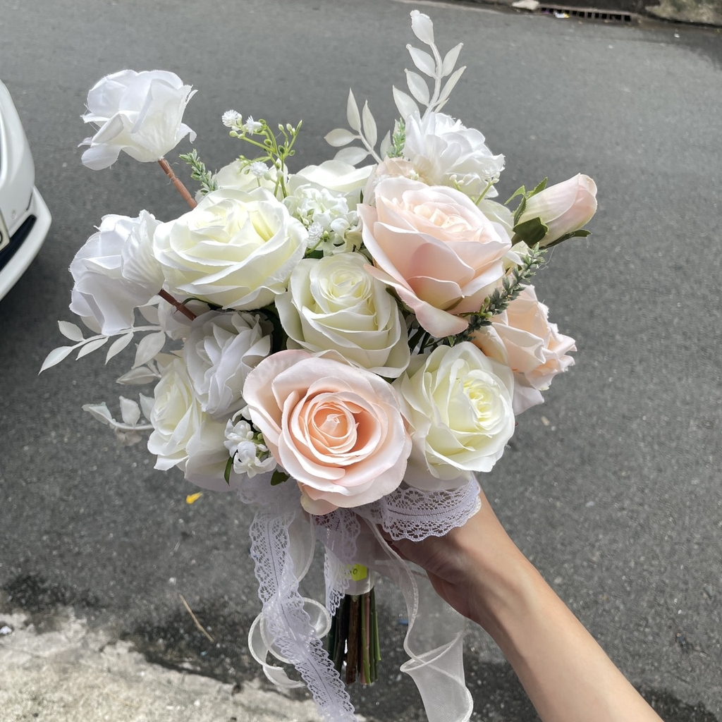 Hoa cưới cầm tay cô dâu chất liệu vải chụp hình cưới trang trí nhà cửa Giangpkc 7-2023  giangpkc-phu-kien-thoi-trang