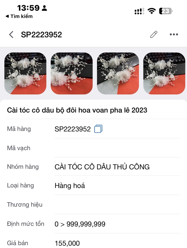 Cài tóc cô dâu bộ đôi hoa voan pha lê 2023 Giangpkc  giangpkc-phu-kien-thoi-trang