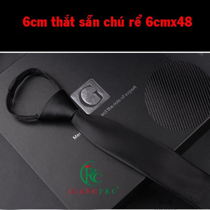 Cà vạt nam đen sang trọng 6cm thắt sẵn cho thanh niên TP HCM Giangpkc  giangpkc-phu-kien-thoi-trang