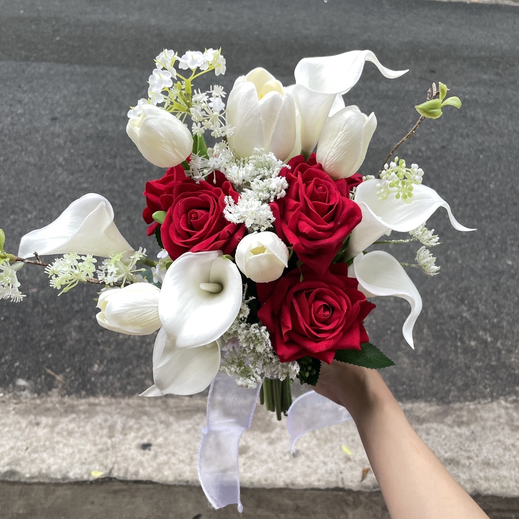 Hoa cưới cô dâu cầm tay  hoa vải mùa mới T11-2023 Giangpkc  giangpkc-phu-kien-thoi-trang