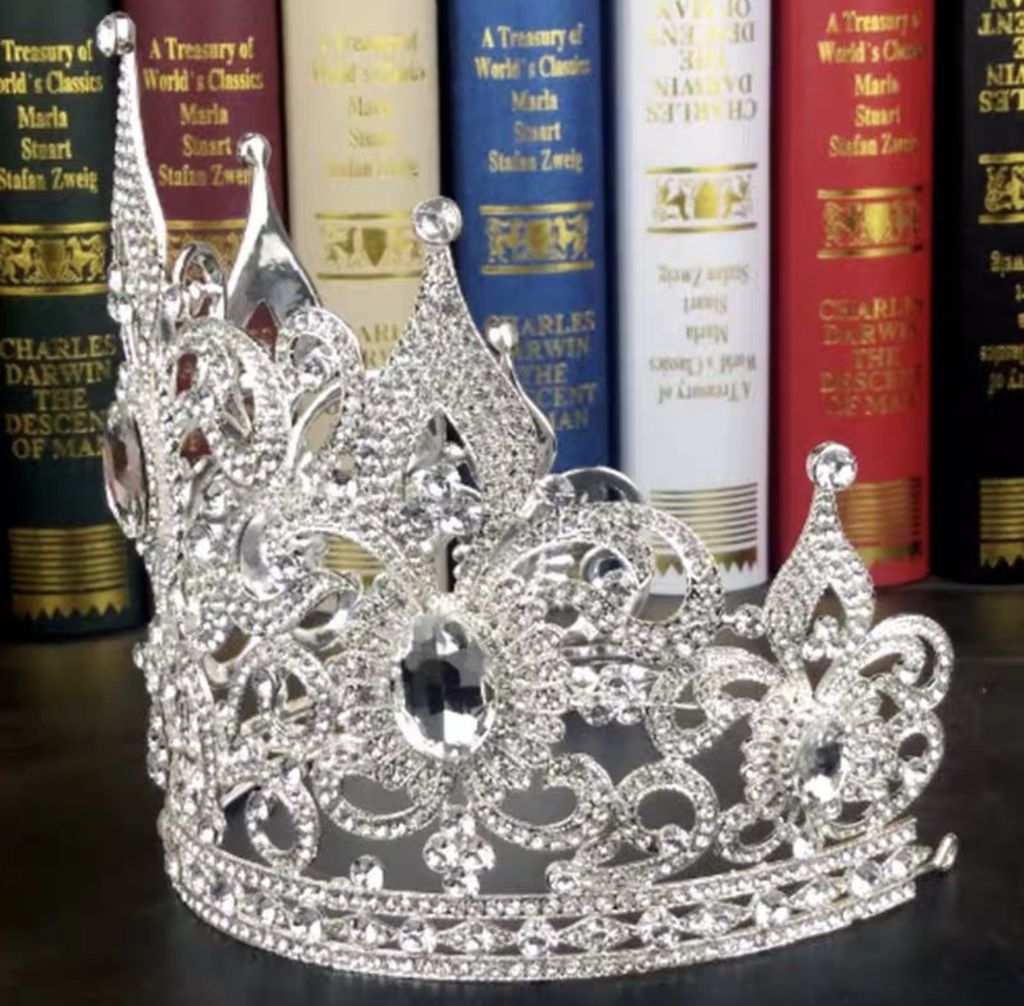 Vương miện Hoa Hậu dáng cao đá tròn mẫu đăng quang mới 2022 ( 19.5cm - đáy 16 ) Giangpkc  giangpkc-phu-kien-thoi-trang