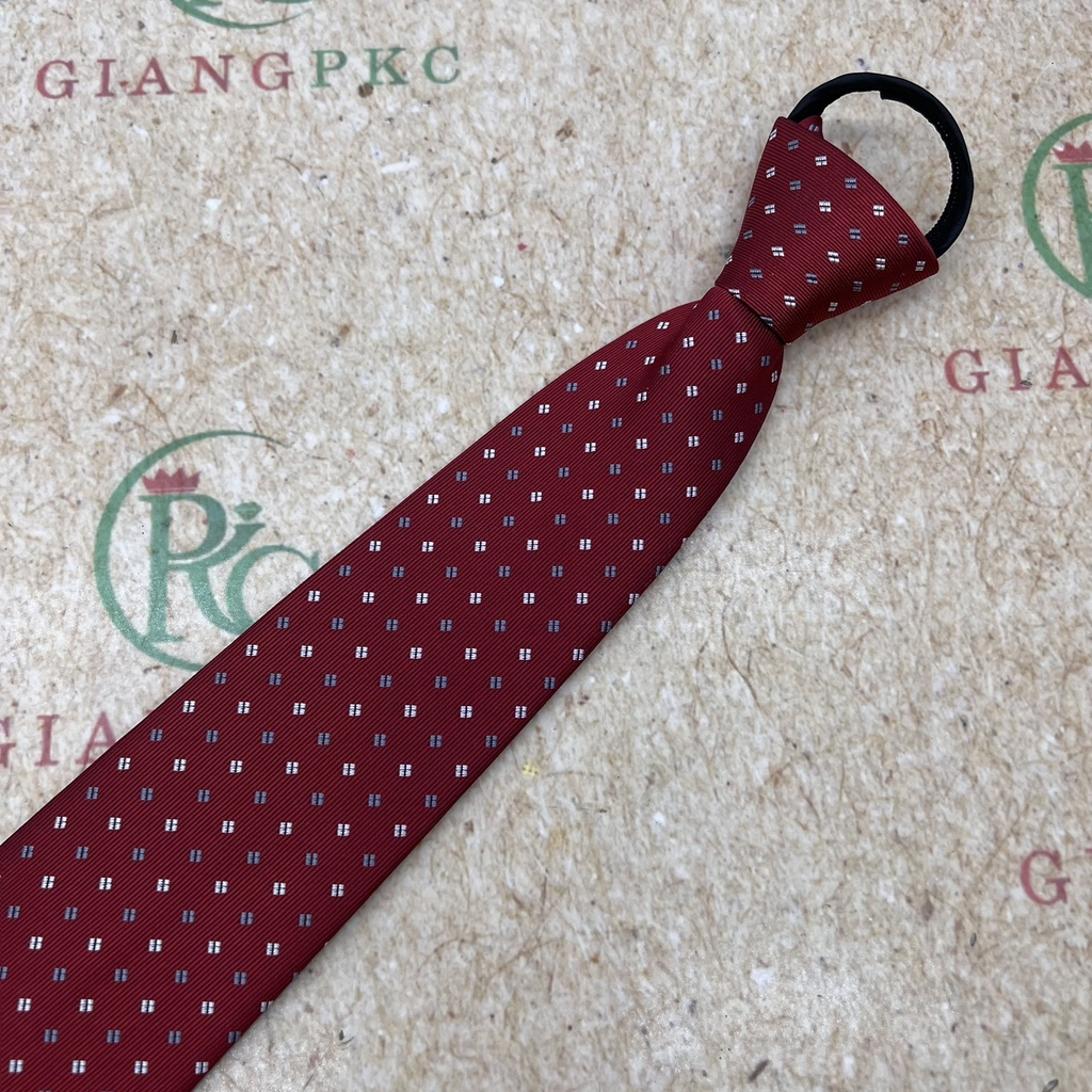Cà vạt nam thắt sẵn ngang 8cm trung niên mẫu mới tông đỏ tháng 7-2023 Giangpkc  giangpkc-phu-kien-thoi-trang