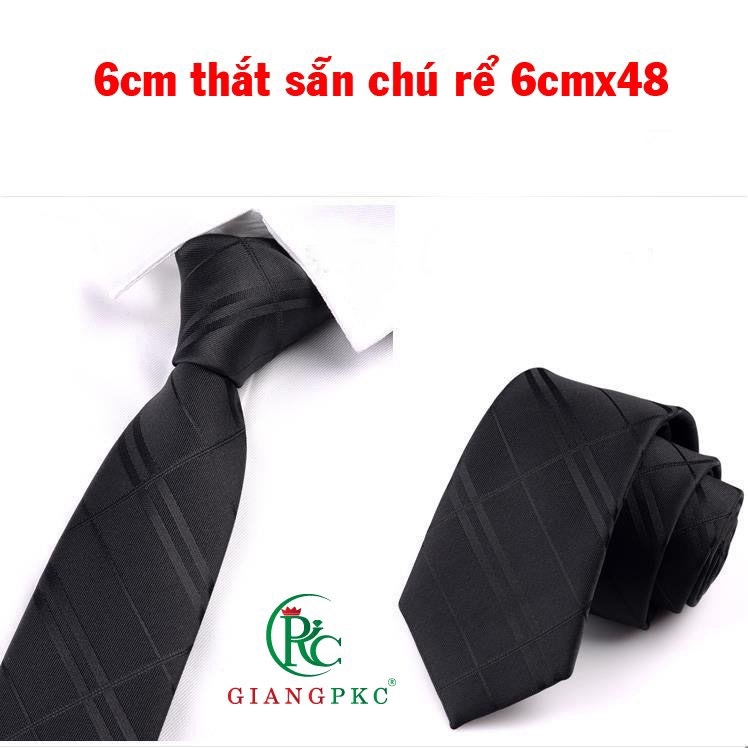 Cà vạt nam đen sang trọng 6cm thắt sẵn cho thanh niên TP HCM Giangpkc  giangpkc-phu-kien-thoi-trang