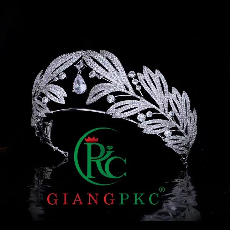 Vương miện cô dâu sang trọng kiểu dáng Pháp đính đá zincon 8-2023  giangpkc-phu-kien-thoi-trang