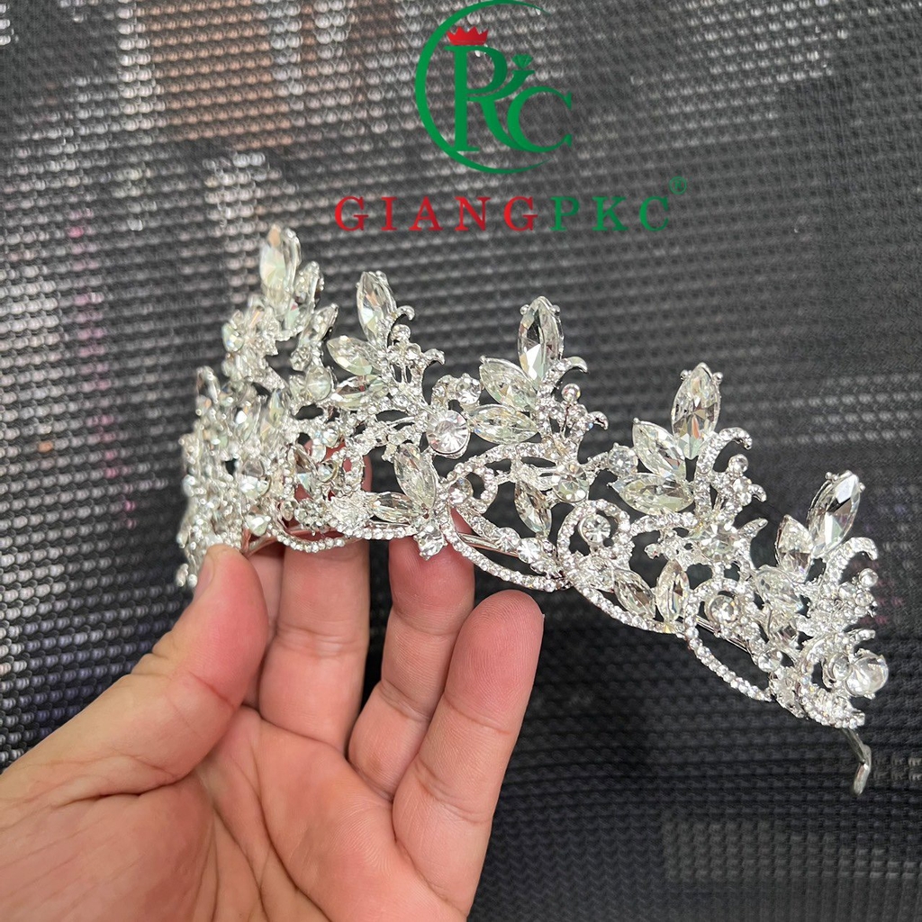 Vương miện cô dâu hoa tuyết lớn đá trắng sang trọng t10-2022Giangpkc  giangpkc-phu-kien-thoi-trang