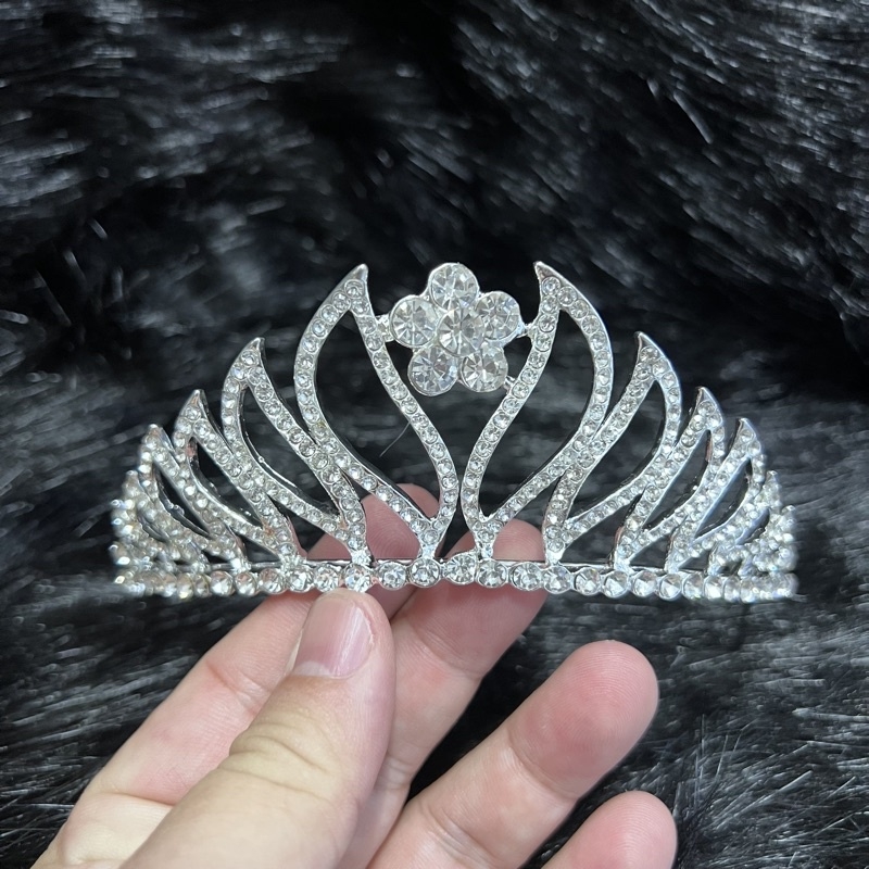 Vương miện cô dâu thấp xi mạ cao cấp kiểu dáng mới phù hợp mọi kiểu tóc - dáng như công chúa