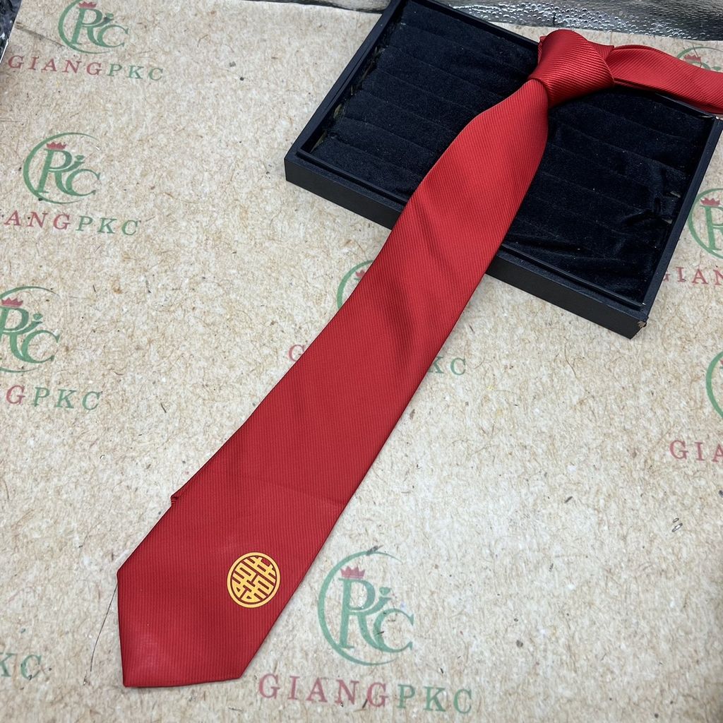 Cà vạt Trung Niên dành riêng cho đám cưới 2024 Giangpkc 8cm tự thắt chữ song hỷ giangpkc-phu-kien-thoi-trang