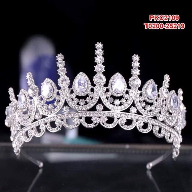 Vương miện cô dâu mẫu mới tháng 2 xi mẫu đính hạt cao cấp không đen - phụ kiện cưới giAng