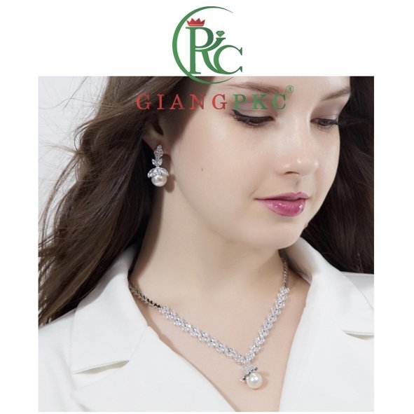 Bộ trang sức cao cấp đồng mạ vàng chất liệu đá AAA zincon SP2221922  giangpkc-phu-kien-thoi-trang