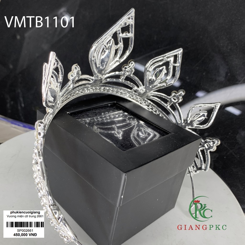 Vương miện cô dâu cỡ trung chóp đá lớn giangpkc Vmtb1101