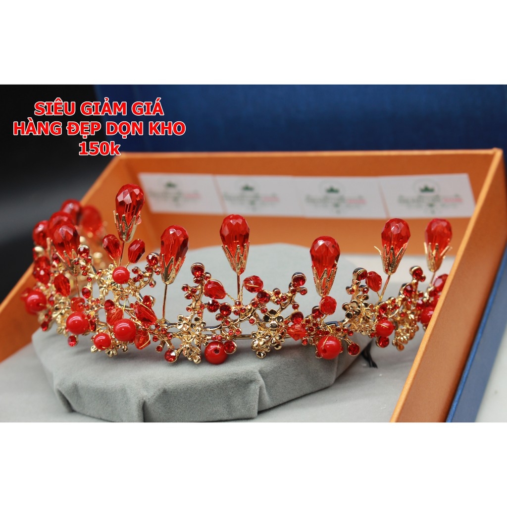 Vương miện đẹp pha lê đỏ xả hàng dọn kho