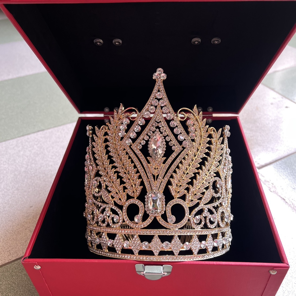Thùng hộp đựng vương miện cao cấp simili lót nhung đen 20x20x17 cm Giangpkc 2023  giangpkc-phu-kien-thoi-trang