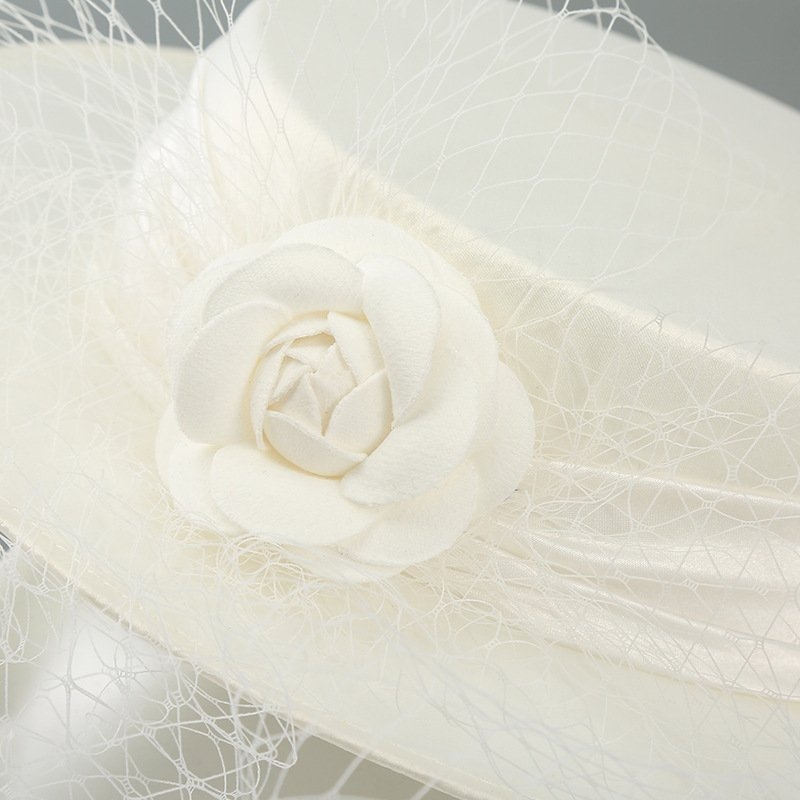 Nón công nương trắng ( đen ) phi đính hoa đường kính 28 cm Giangpkc  giangpkc-phu-kien-thoi-trang