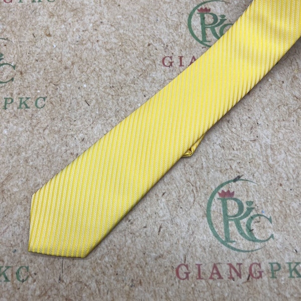 Cà vạt nam mẫu thắt sẵn dây kéo 6cm màu vàng kẻ ánh mẫu mới nhất 2023 Giangpkc