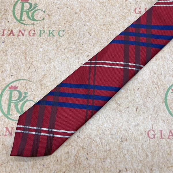 Cà vạt nam mẫu thắt sẵn dây kéo 6cm màu đỏ kẻ caro xanh mẫu mới nhất 2023 Giangpkc