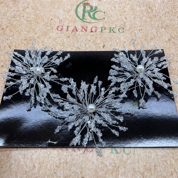 Bộ ba tia pha lê hạt trai tròn Giangpkc 5-2022