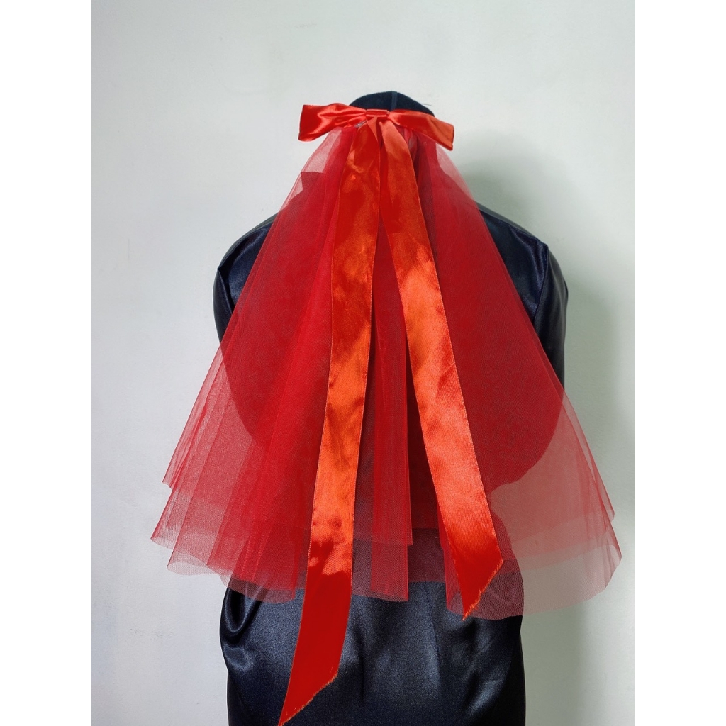 Voan trơn cô dâu đỏ 90cm 2 lớp giangpkc