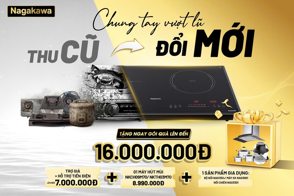 Nagakawa Chung tay vượt lũ – thu cũ đổi mới, quà tặng lên đến 16 triệu đồng