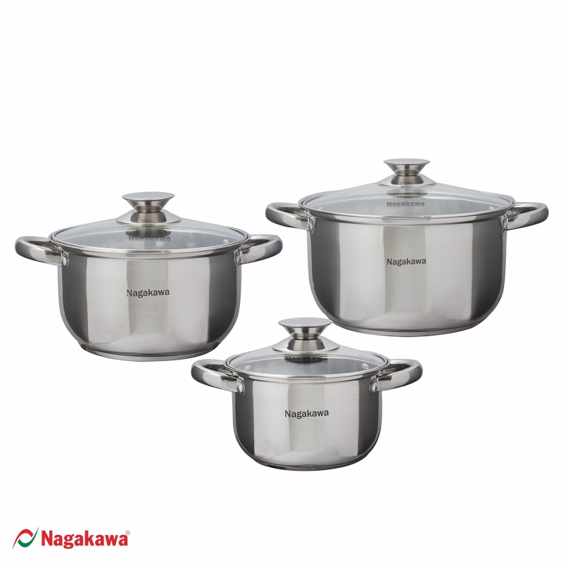Bộ nồi inox 4 đáy Nagakawa NAG1304