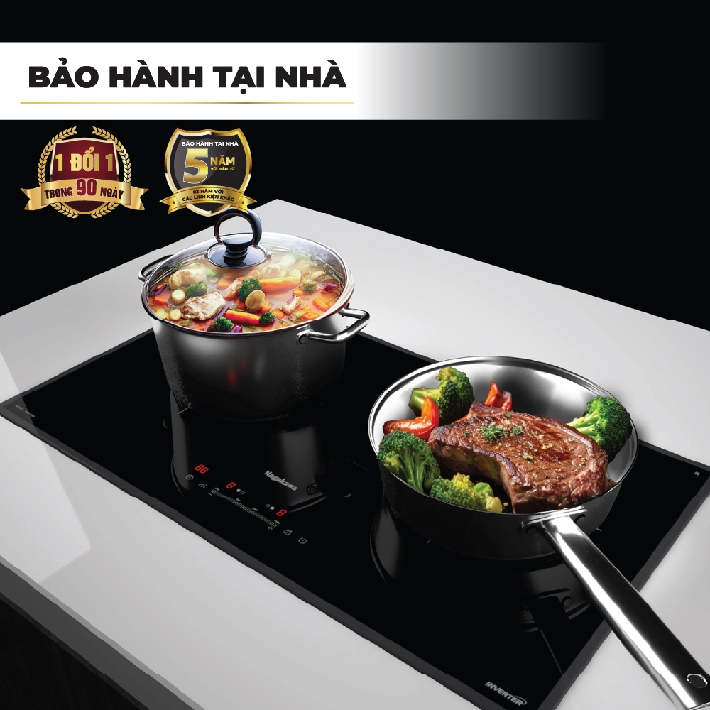Bếp đôi điện từ Nagakawa UltraSlim NK2C25M