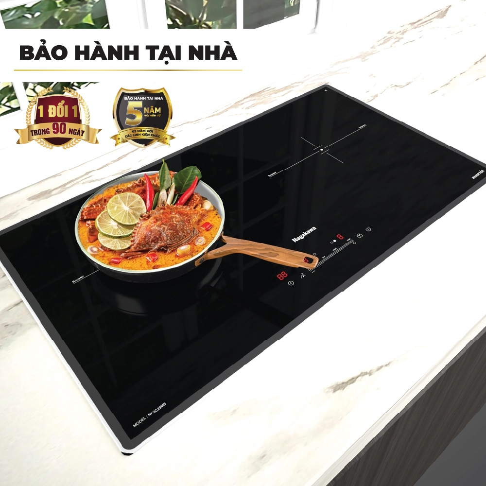 Bếp đôi điện từ Nagakawa UltraSlim NK2C29MB