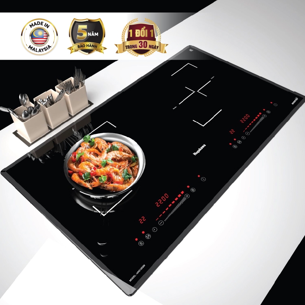 Bếp điện từ đôi Inverter Nagakawa NAG1202M công suất 4400W