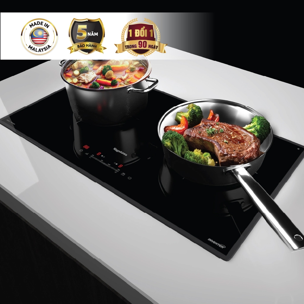 Bếp đôi điện từ Nagakawa UltraSlim NK2C25M