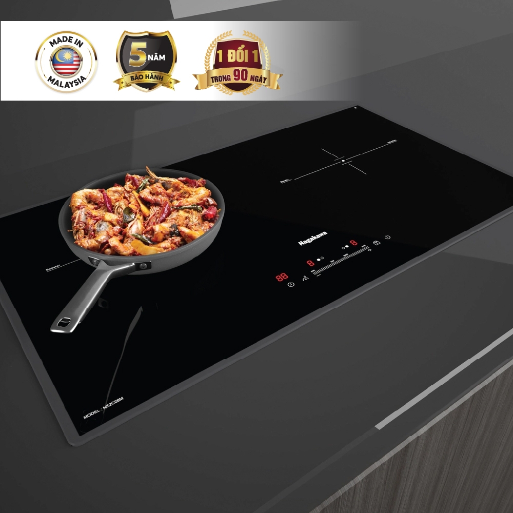 Bếp đôi điện từ Nagakawa UltraSlim NK2C28M
