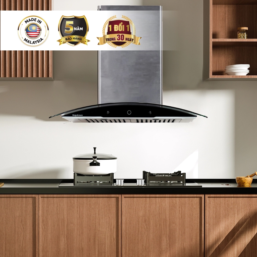 Máy hút mùi kính cong Nagakawa NRH9595 70cm