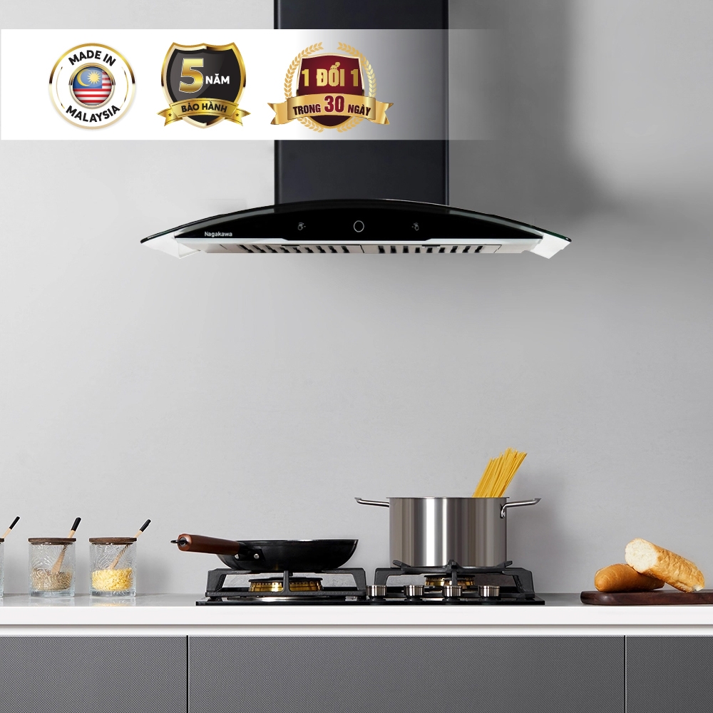 Máy hút mùi kính cong Nagakawa NRH9596 70cm