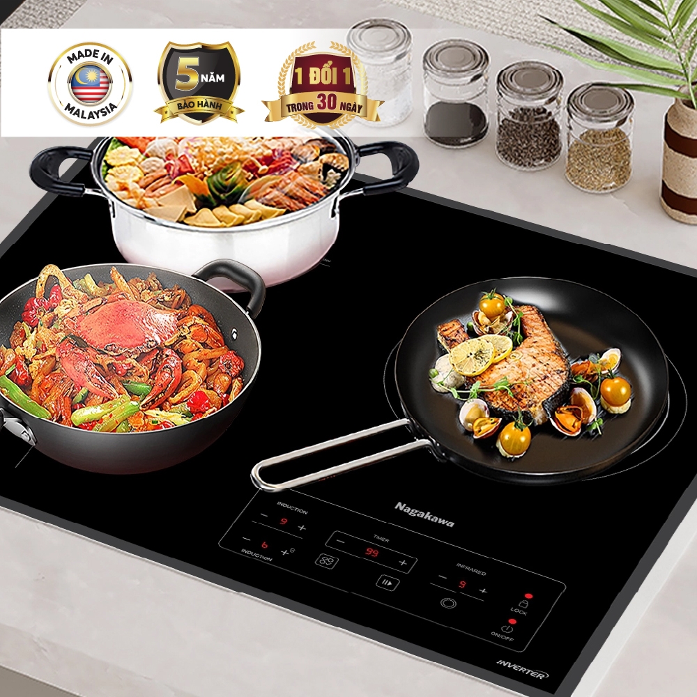 Bếp đôi điện từ Nagakawa NK3F01M