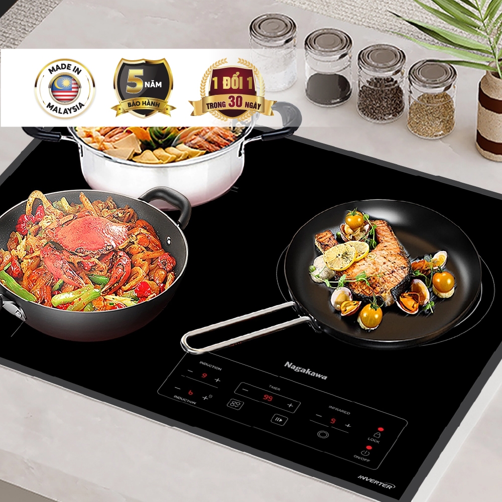 Bếp điện từ hồng ngoại ba Nagakawa 5900W NK3F01M