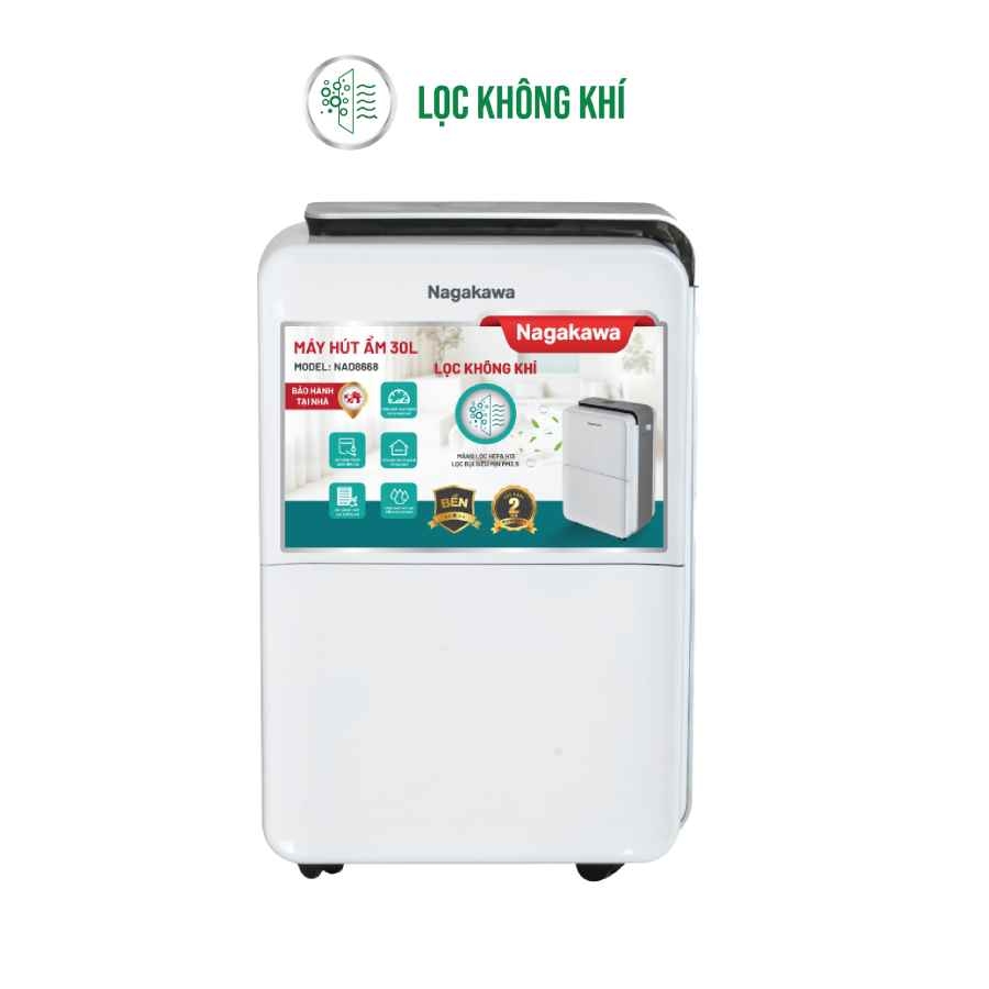 Máy hút ẩm lọc không khí 30L Nagakawa NAD8668