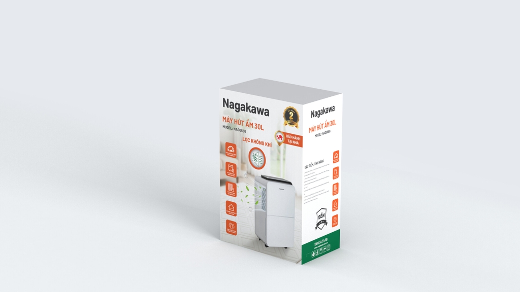Máy hút ẩm lọc không khí 30L Nagakawa NAD8666