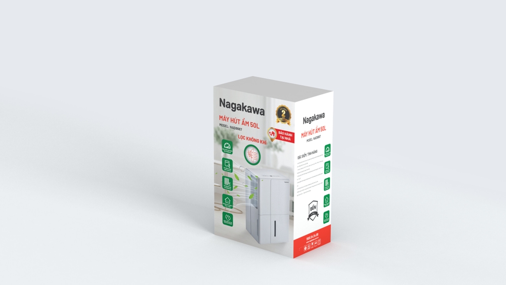 Máy hút ẩm lọc không khí 50L Nagakawa NAD8667