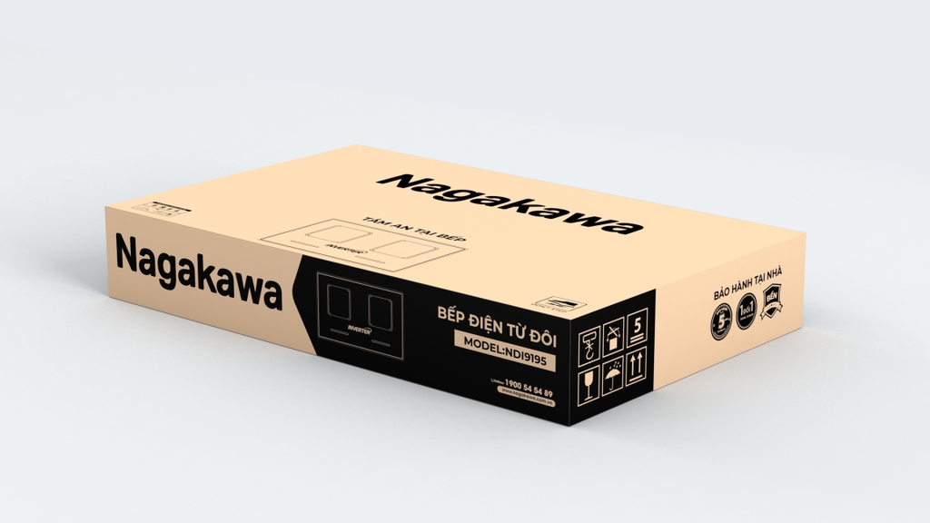 Bếp điện từ đôi Inverter Nagakawa NDI9195 công suất 4000W
