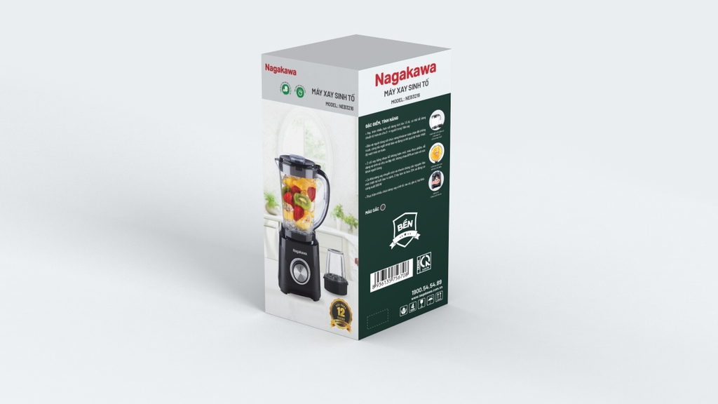 Máy xay sinh tố 2 cối Nagakawa NEB3216