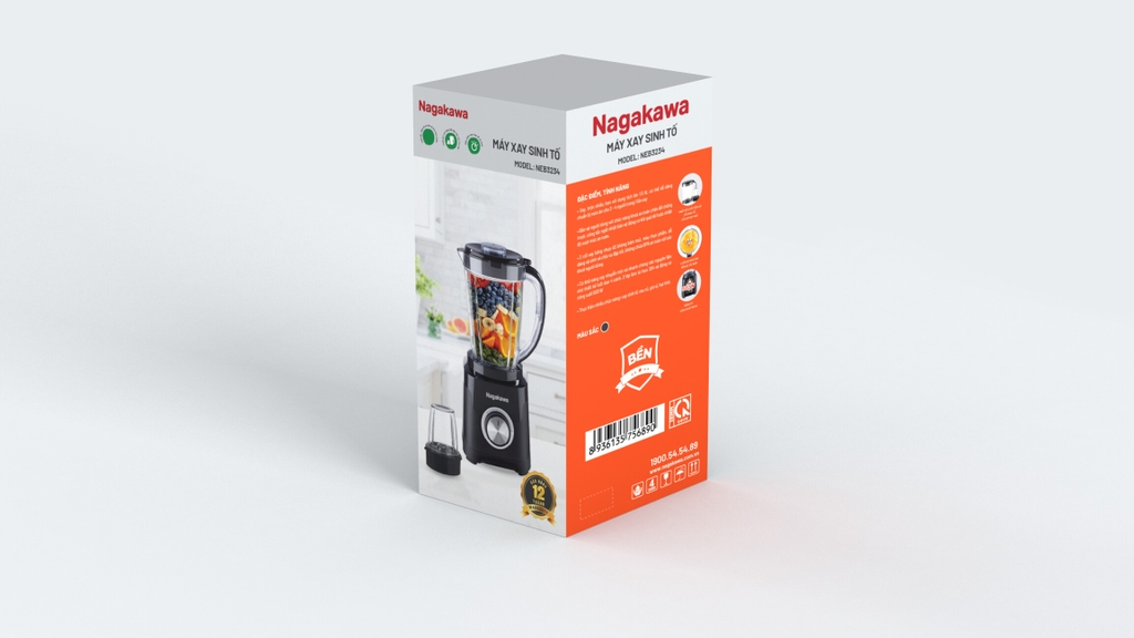 Máy xay sinh tố 2 cối Nagakawa NEB3234
