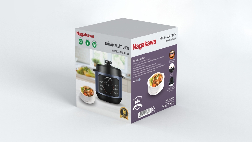 Nồi áp suất điện 5L Nagakawa NEP5226
