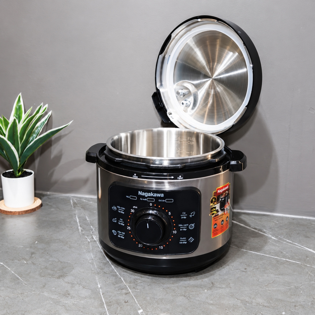Nồi áp suất điện 5L inox 304 Nagakawa NEP5279