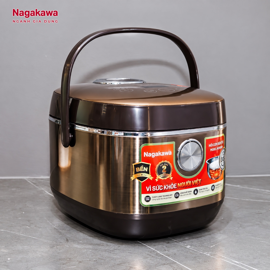 Nồi cơm điện tử 1.8L inox 304 Nagakawa NER5599
