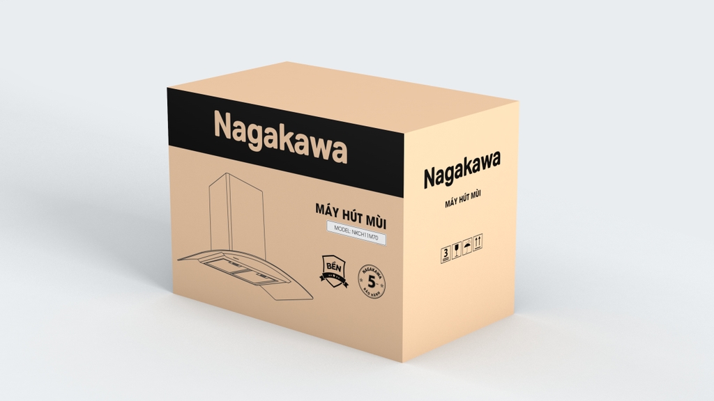 Máy hút mùi kính cong 70cm Nagakawa NKCH11M70