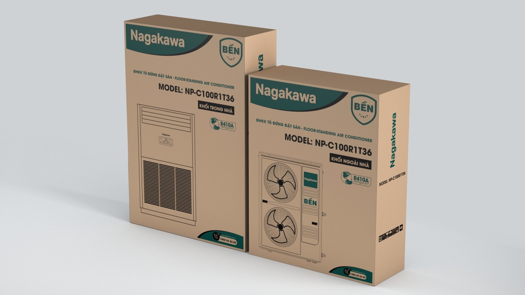 Điều hòa tủ đứng thương mại 100000Btu/h Nagakawa NP-C100R1T36