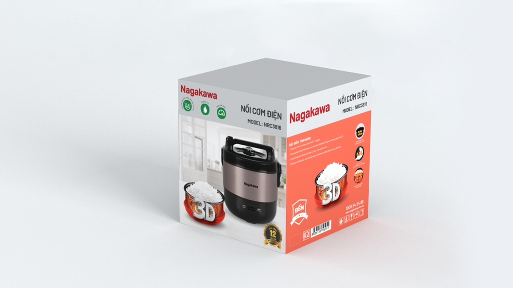 Nồi cơm điện 1.5L Nagakawa NRC3816