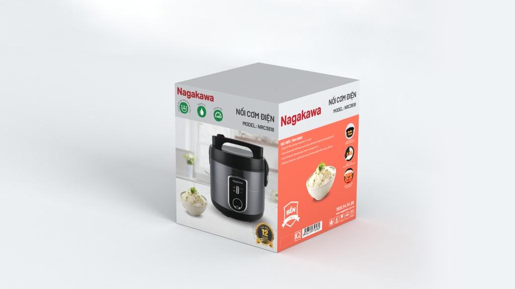 Nồi cơm điện 1.5L Nagakawa NRC3818