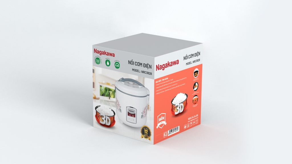 Nồi cơm điện 1.5L Nagakawa NRC3828