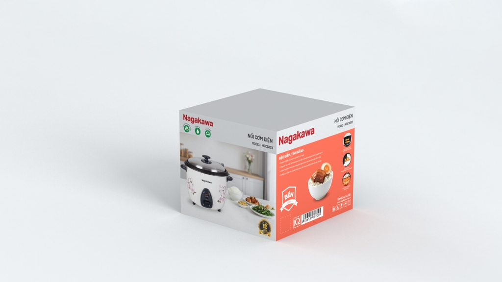 Nồi cơm điện nắp rời 1.8L Nagakawa NRC3833