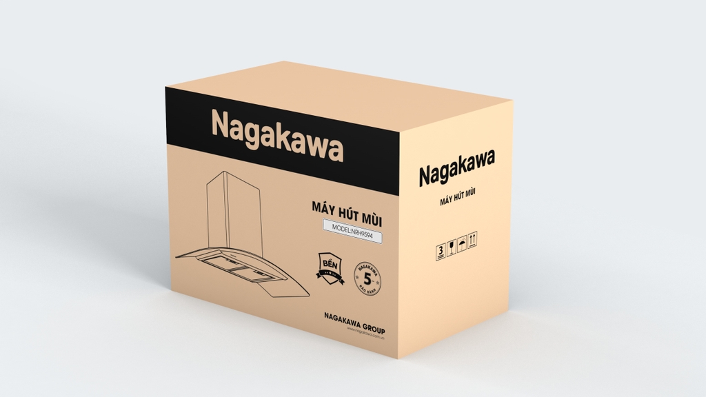 Máy hút mùi kính cong 70cm Nagakawa NRH9594