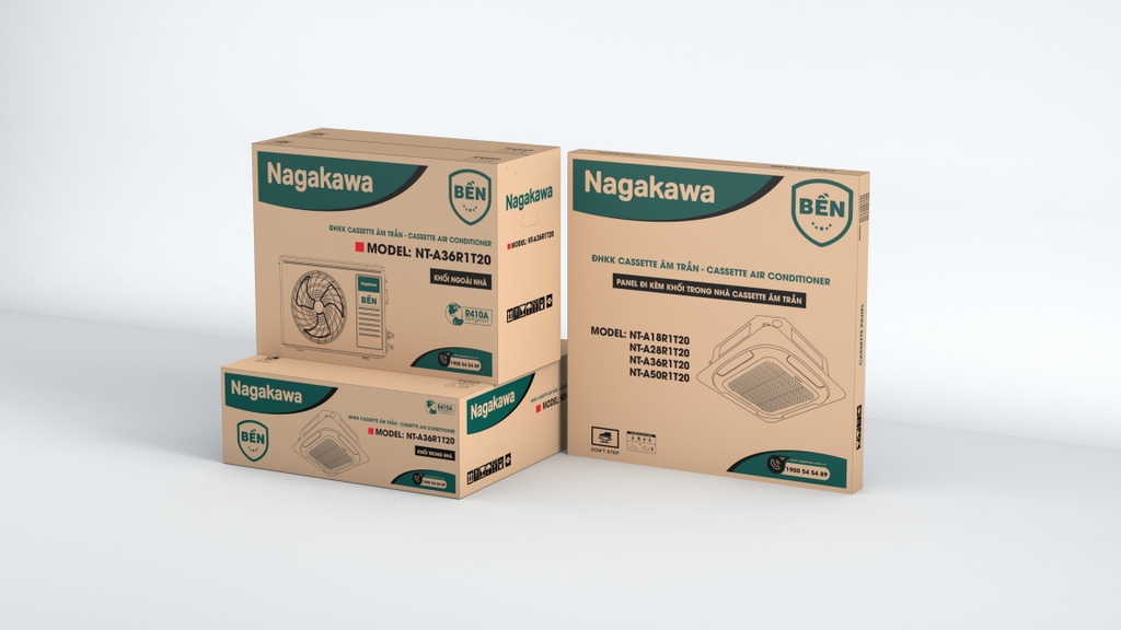 Điều hòa âm trần 2 chiều 8 hướng thổi Cassette Nagakawa NT-A36R1T20 36000 BTU/h